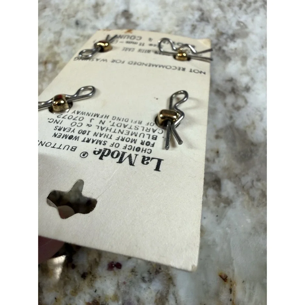 Vintage La‎ Mode 2914 Brown Metal Shank Buttons 11mm 7/16